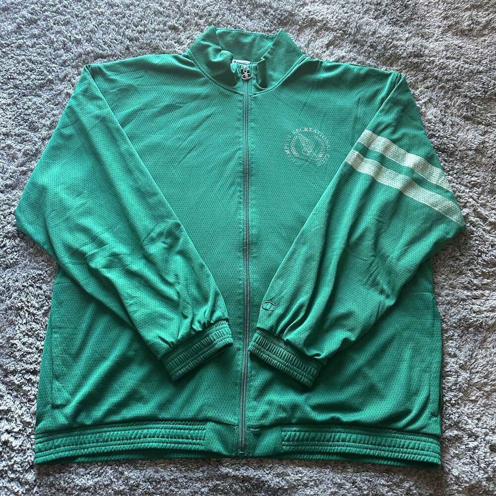 Champion Green Game Day Attack Long Sleeve Full Zip Athletic Jacket Size XL